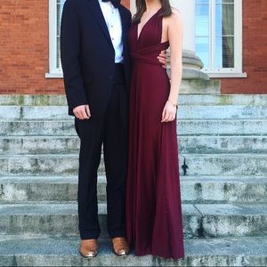 Maroon Formal Wrap Dress